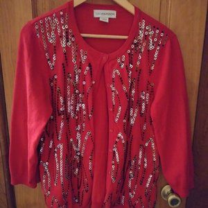 Red Sag Harbor sequined cardigan